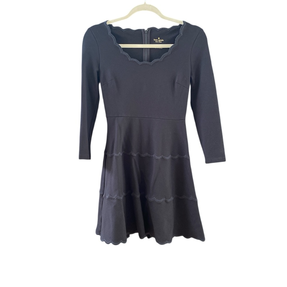 Kate Spade Black Scalloped Mini Dress